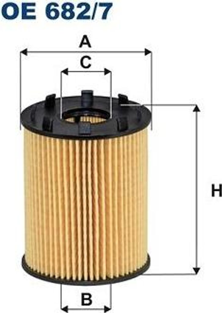 FILTRON OE 682/7 Ölfilter OE 1616315680 kompatibel mit Mito, Nemo, 500, 500C, 500L, 500X, Doblo, Fiorino, Panda, Punto, Qubo, Tipo, Combo, Corsa E...