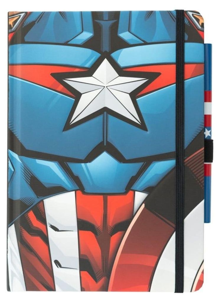 Marvel Captain America Premium Notizbuch mit Stift Uniform A5