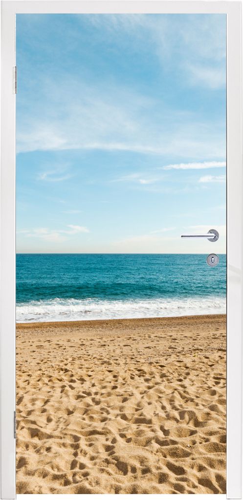 MuchoWow Türtapete Selbstklebende Türfolie Strand - Sand - Meer 80x205 cm Türposter Türaufkleber Klebefolie Türklebefolie - Fototapete - XXL...