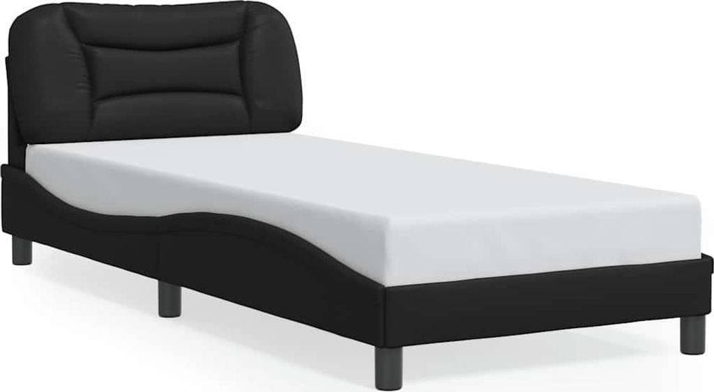 vidaXL Bettgestell ohne Matratze "Hvar" Schwarz 90x200 cm Kunstleder