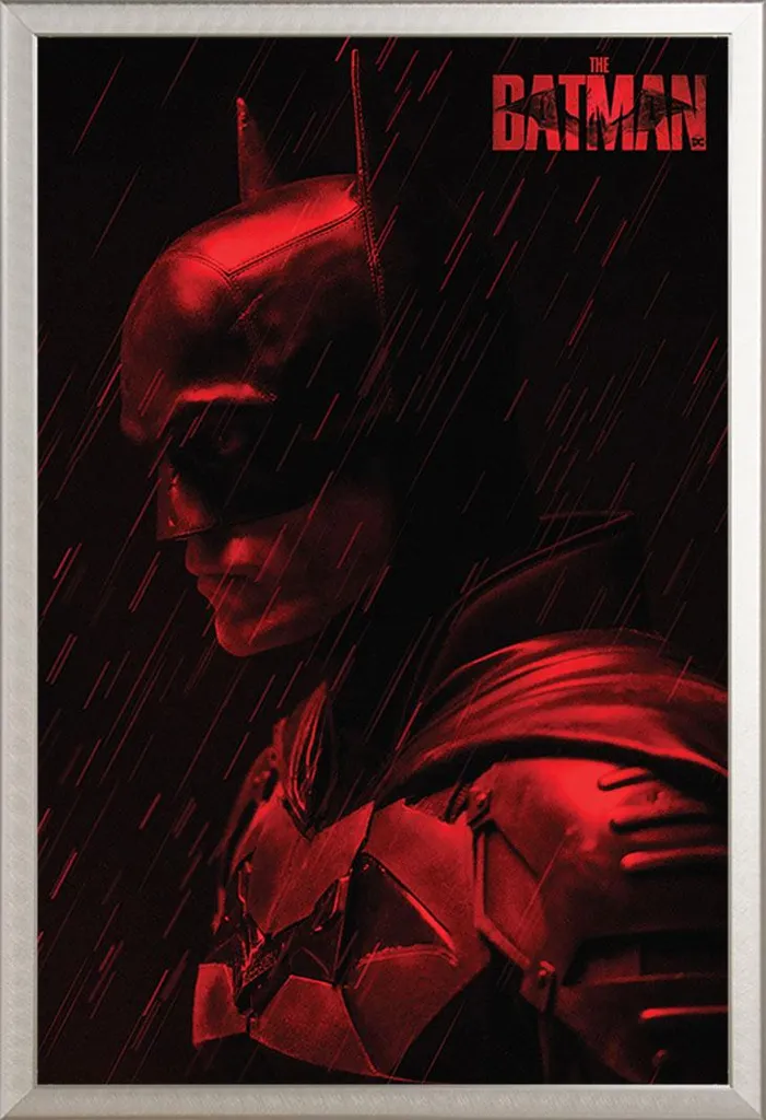 Poster d'Arredo Batman Rosso e Cornice Alluminio Shinsuke Maxi