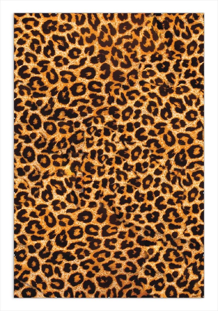 Wallario Wandbild Leopardenmuster in orange schwarz, Größe: 61 x 91,5 cm, Poster mit rahmenlosen Bildhalter