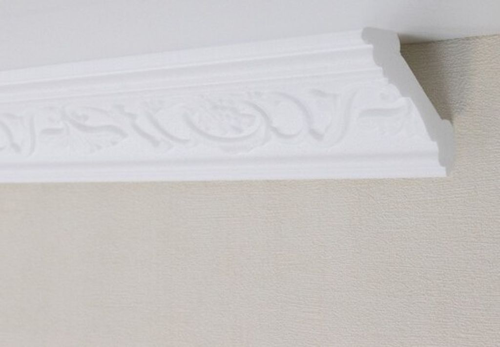 PROVISTON | Stuckleiste | Polystyrol | 53 x 53 x 2000 mm | Weiß | Deckenleiste | Überstreichbar | Einfache Montage | Hochwertig | Stabil und Leic...