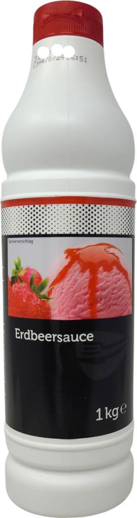 TGQ Erdbeer Sauce 1kg Squeeze Flasche Eis Dessert Topping Garnitur