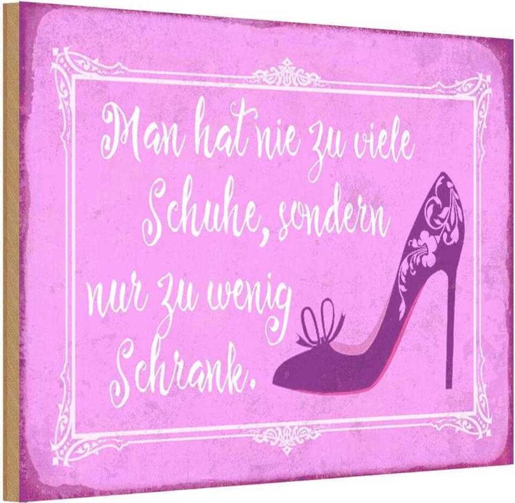 vianmo Holzschild 12x18 cm man hat nie zu viele Schuhe Dekoration
