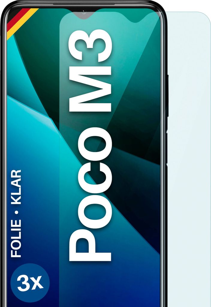 moex 3x Schutzfolie kompatibel mit Xiaomi Poco M3 - Displayschutzfolie dünn Folie, Klar