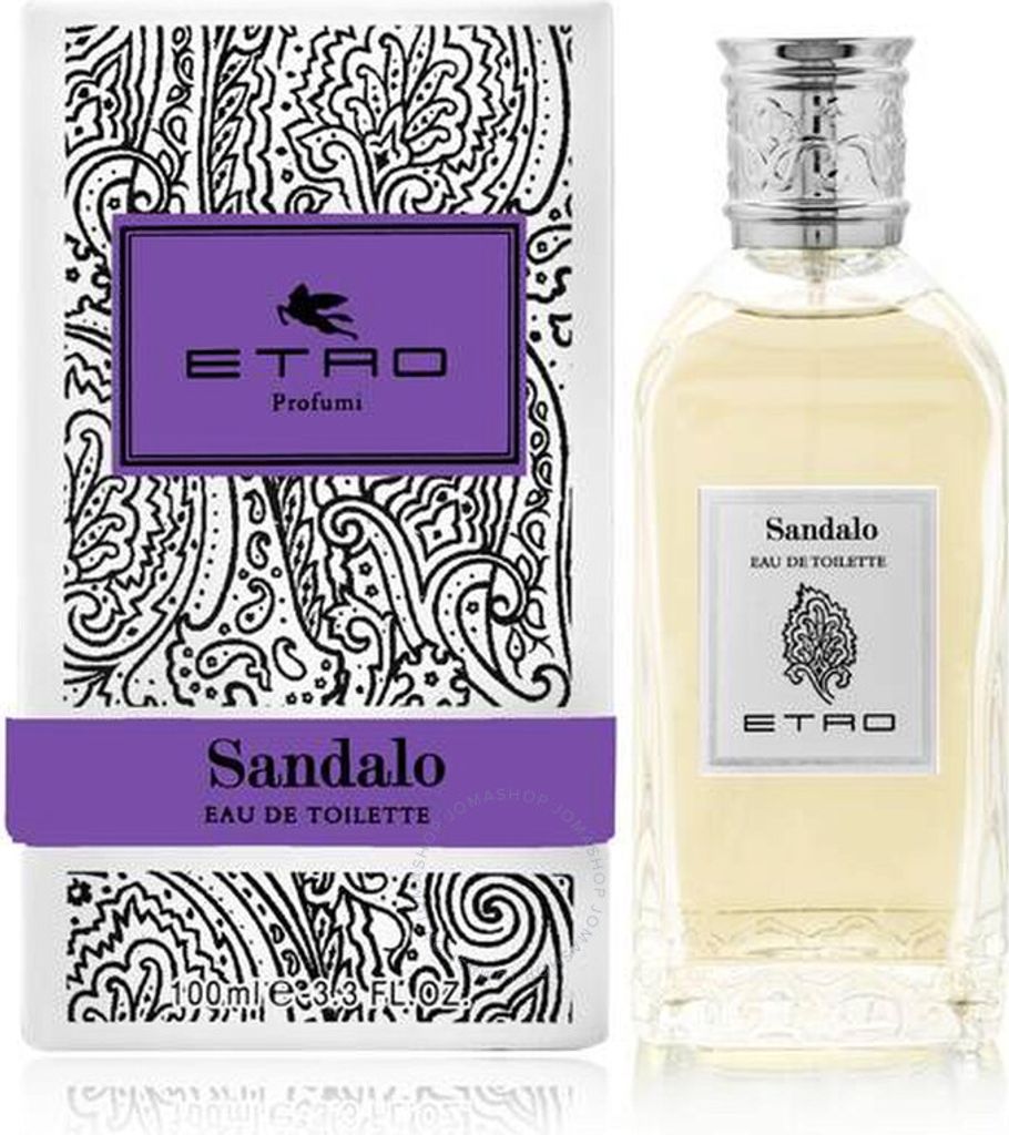 A perfume bottle and its packaging are displayed side-by-side against a white background.