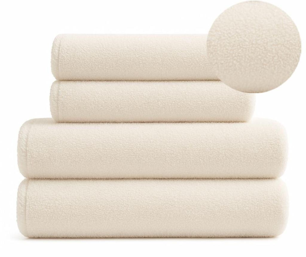 Handtuch Set - 100% Baumwolle - 600 g/m2 - 2x50x90 cm, 2x70x140 cm - Extra Saugfähig - Creme - hohe Grammatur - EGYPTIAN