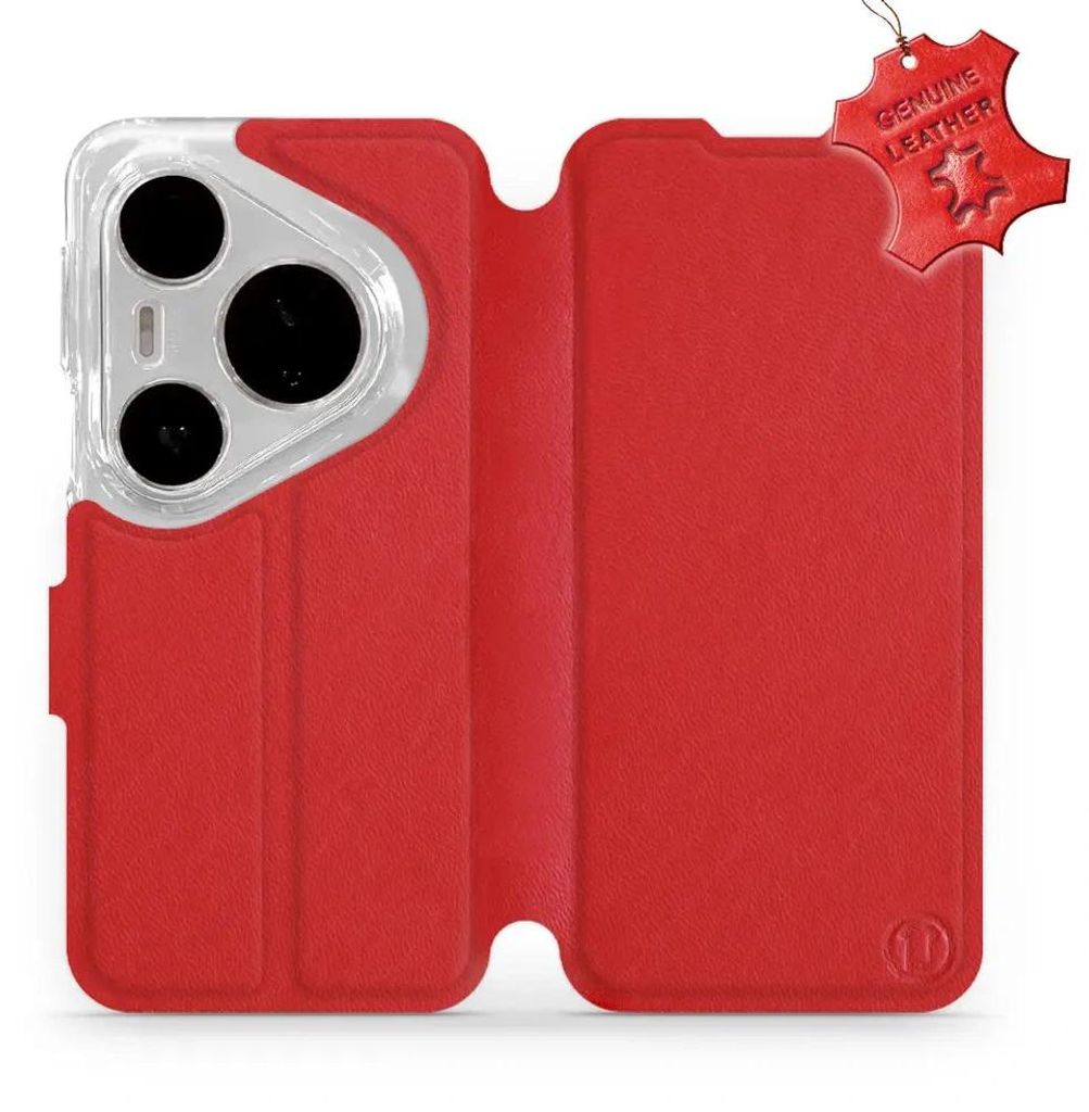 Echtleder Handyhülle für Huawei Pura 80 Pro / Huawei Pura 80 Pro Plus, Mobiwear Leather, Rot