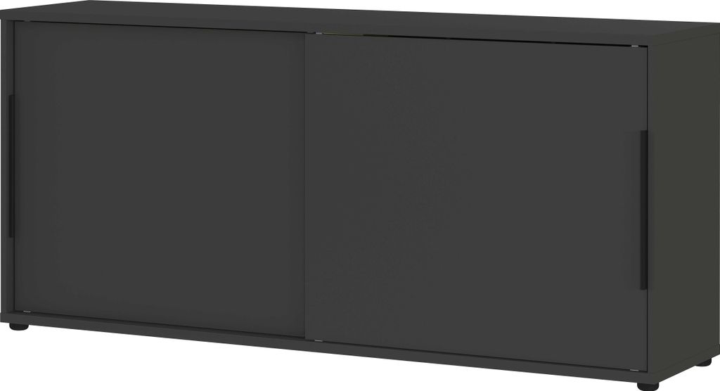 Sideboard mit Schiebetüren Tomori | 160 x 40 x 74 cm | Anthrazit