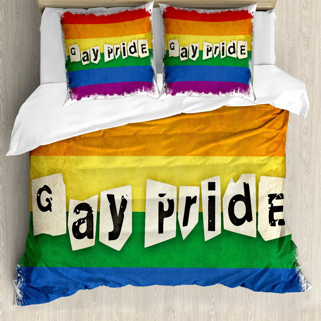 Housse de couette 2 personnes Stolz Déco Chambre LGBT Pride 200x200 cm