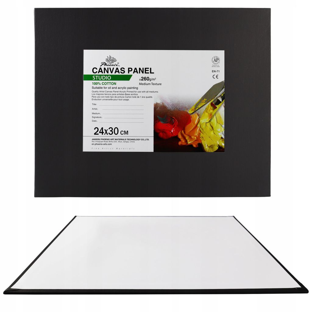 Substrat de toile de peintre Noir 24x30 cm Panneau de Image du produit 