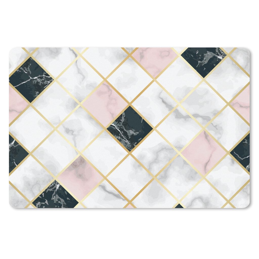 MuchoWow Schreibtischunterlage Marmor - Geometrische Formen - Muster - Luxus 60x40 cm - XXL Mauspad - Großes Mauspad