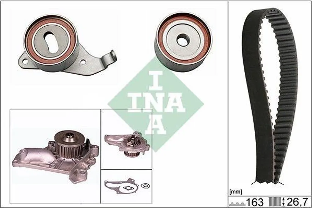Kit courroie de distribution INA 530026830 avec pompe à eau pour Avensis