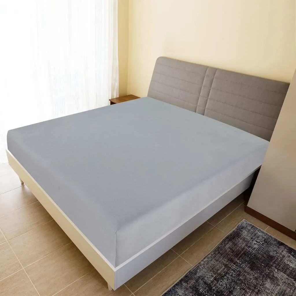 Lenzuola Jersey Matrimoniali 160x200 Grigio The Living Store - Cotone Morbido