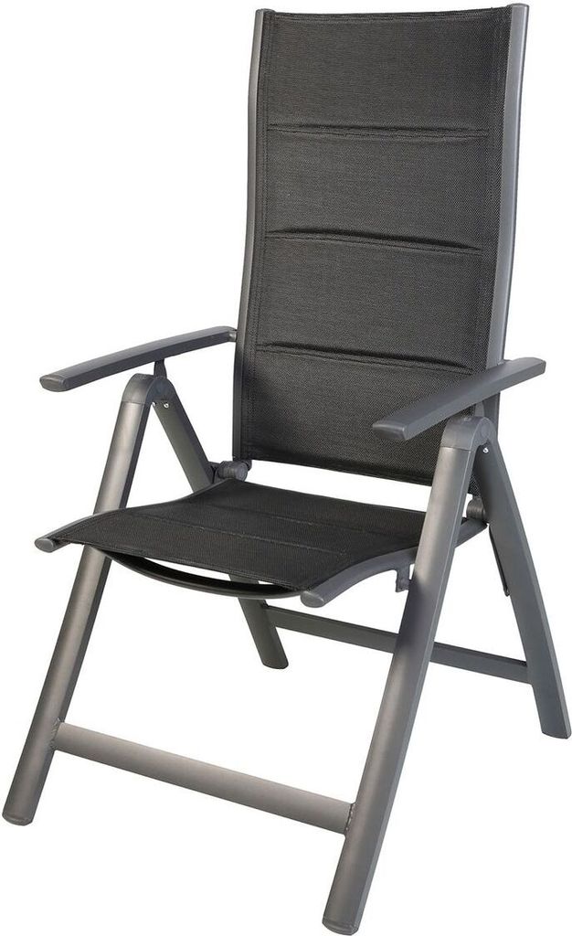 Gartensessel Comfort 6-fach verstellbar gepolstert schwarz Produktbild 