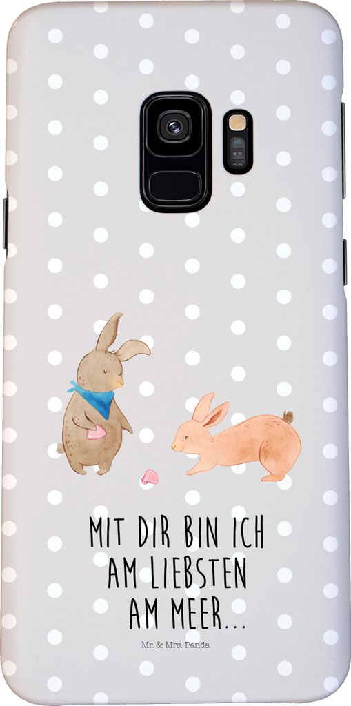 Mr. & Mrs. Panda Samsung Galaxy S9 Handyhülle Hasen Muschel - Grau Pastell - Geschenk, Muttertag, Muscheln, Freundin, Cover, Strand, Beste, Handy ...