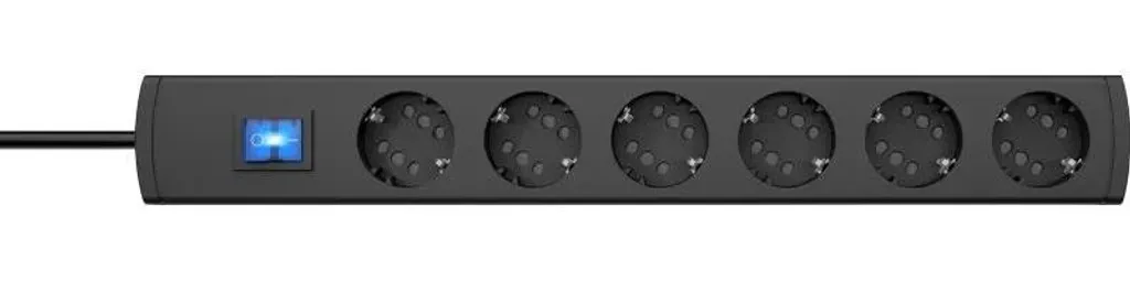 Bloc multiprise REV Ritter DUOv.6 Schuko anthracite câble de 1,4m