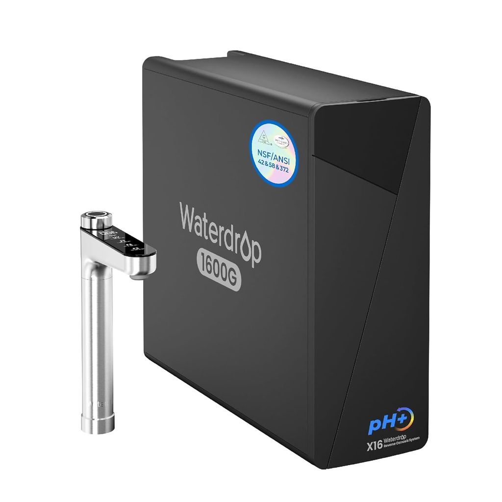Waterdrop X16 Umkehrosmose System, NSF/ANSI 58&372 , 1600 GPD Untertisch Wasserfiltersystem, 11-stufige Filtration