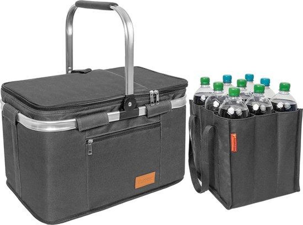 Koeltas- en Flessentas-Set aus Kühlgewebe - Ideal für Picknicks und Lebensmitteltransport
