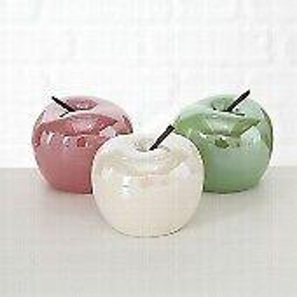 Dekoaufsteller Perly Deko Apfel Porzellan H 6cm Ø 8 cm grün Produktbild 
