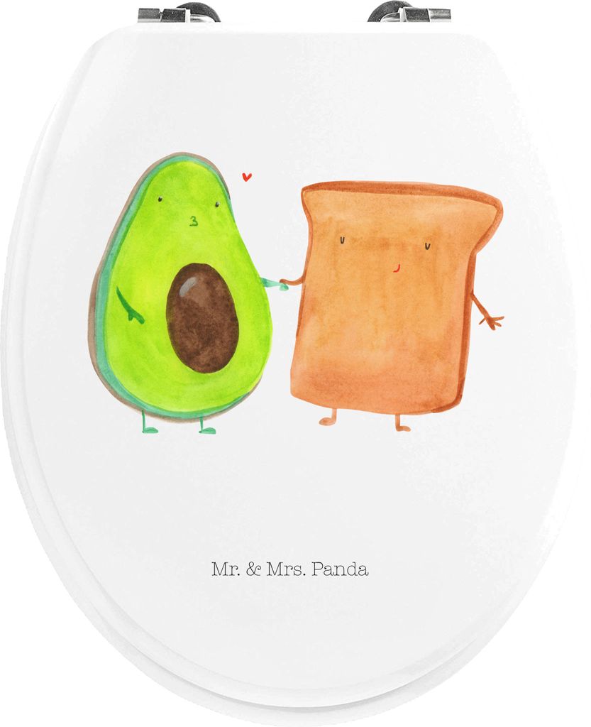 Mr. & Mrs. Panda Klodeckel Avocado Toast - Weiß - Geschenk, Hochzeit, WC Sitz, Freund, Klobrille, Brille, Verliebt, Veggie, Toilettendeckel, Klo-D...