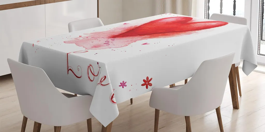 Tovaglia Romantica Love ABAKUHAUS - Cuori Acquerello Boho 140x240