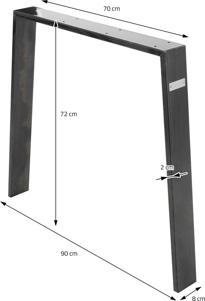 ML-Design sada 2 stolových podnoží Loft 90x72 cm, Obrázek produktu 
