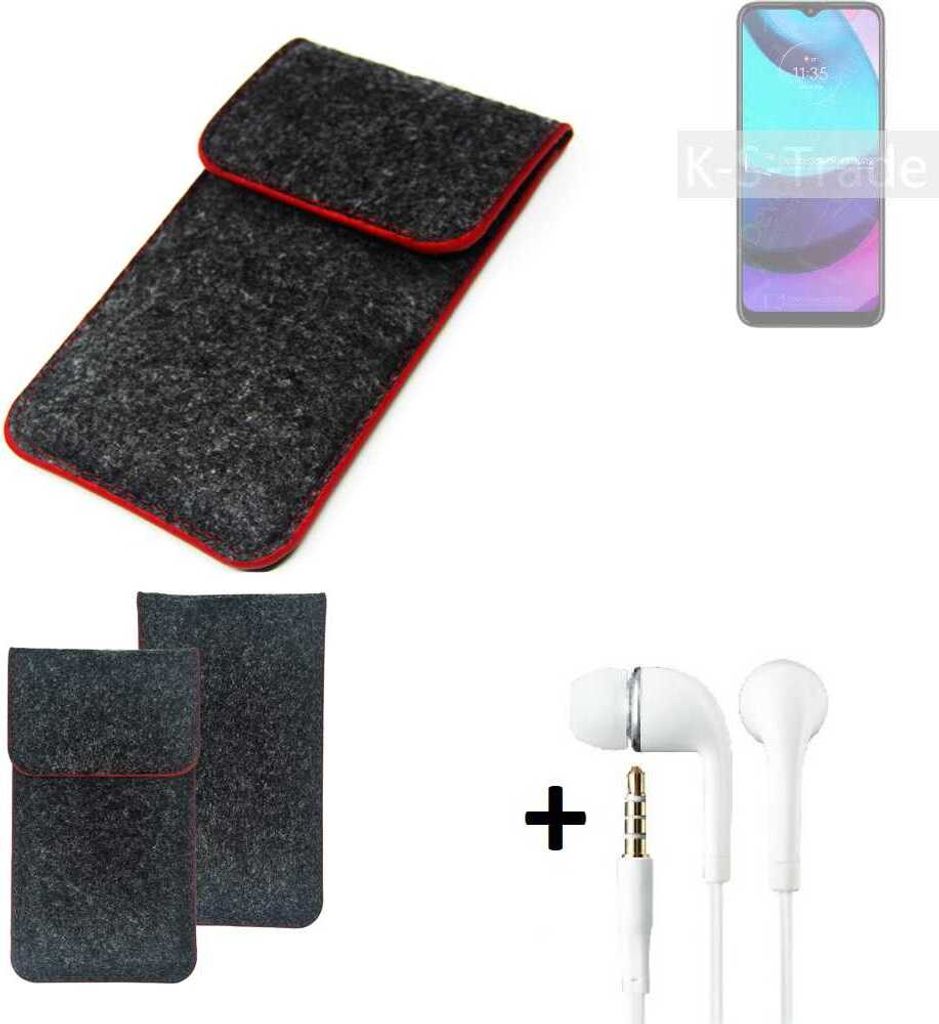 K-S-Trade Handy Schutz Hülle kompatibel mit Motorola Moto E20 Schutzhülle Handyhülle Filztasche Pouch Tasche Case Sleeve Filzhülle dunkelgrau