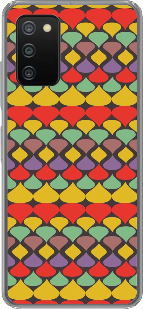 MuchoWow Handyhülle Schutzhülle Hülle für Telefoonhoesje Samsung Galaxy A03s Vintage - Retro - Farben - Muster Silikon Softcase Handy Hülle ...