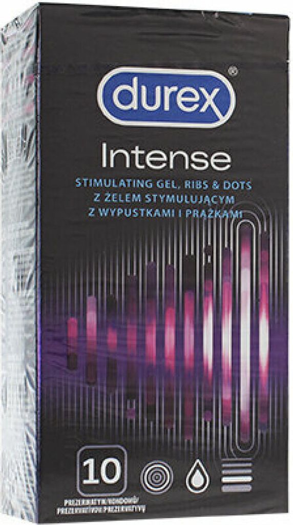 Durex Intense, mannencondoom, met ribbels en dotjes, Productafbeelding 