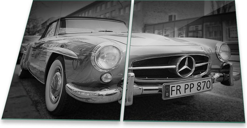 Herdabdeckplatte Glaskeramik 2-Teilig 2x40x52 Auto Schwarz Abdeckung Spritzschutz Glas