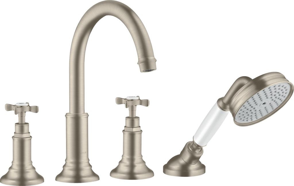 hansgrohe 4-Loch Wannenrandarmatur AXOR MONTREUX DN 15 brushed nickel