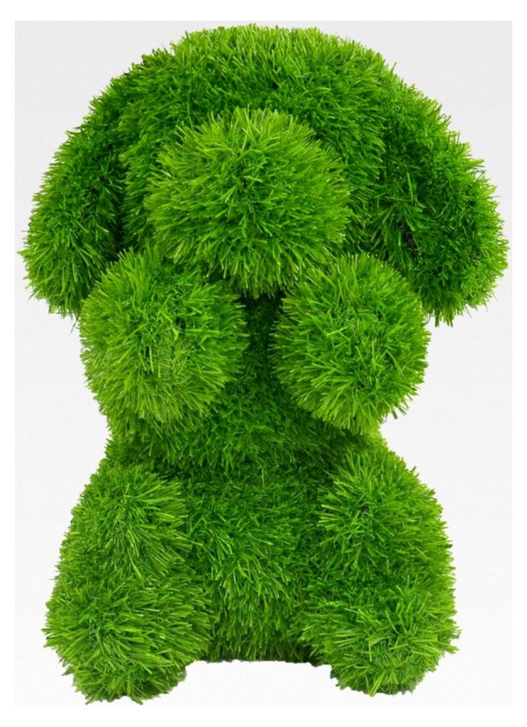 Hund sitzend, Deko-Figur aus Kunstrasen, ca. 30 x 34 x 36 cm, wetterfest und formstabil, mit Ankern zur Befestigung, geeignet als Deko für Garten ...