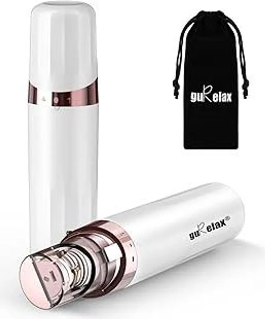 Epilatore viso per donne Gurelax, epilatore viso a batteria per donne, viso, braccia, luce LED per la depilazione del viso delle donne, testina placcata in oro 18 carati - Per tutte le età