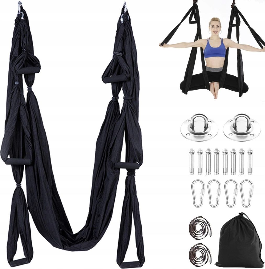 Aerial Yoga Hamak Do Jogi Air Joga Chusta Czarny Do Ćwiczeń Zdjęcie produktu 