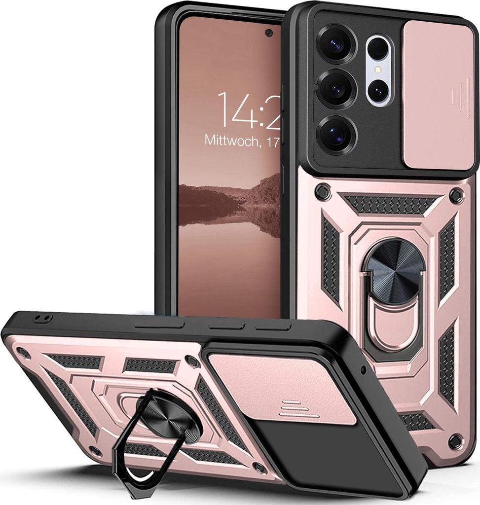 Armor Handyhülle für Samsung Galaxy S26 Ultra Kameraschutz Handy Panzer Case Cover Schutzhülle Outdoor Farbe: Rosegold