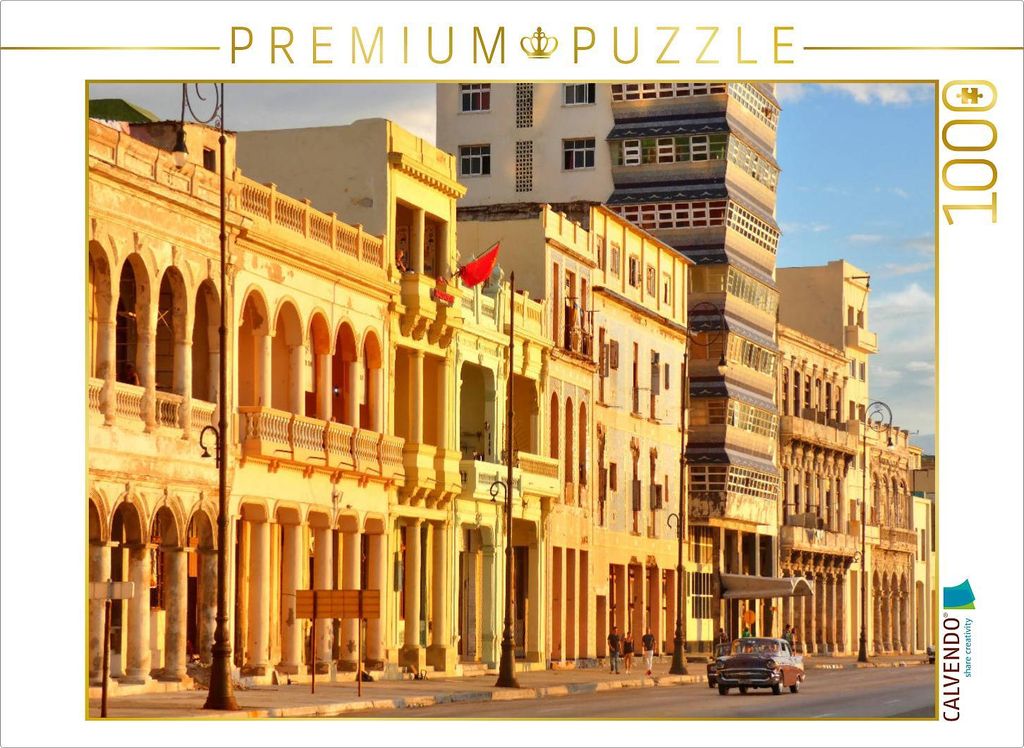 CALVENDO Puzzle Havannas Uferstraße Malecón mit dem russischen Restaurant NAZDAROVIE | 1000 Teile Lege-Größe 64x48cm Foto-Puzzle für glücklic...