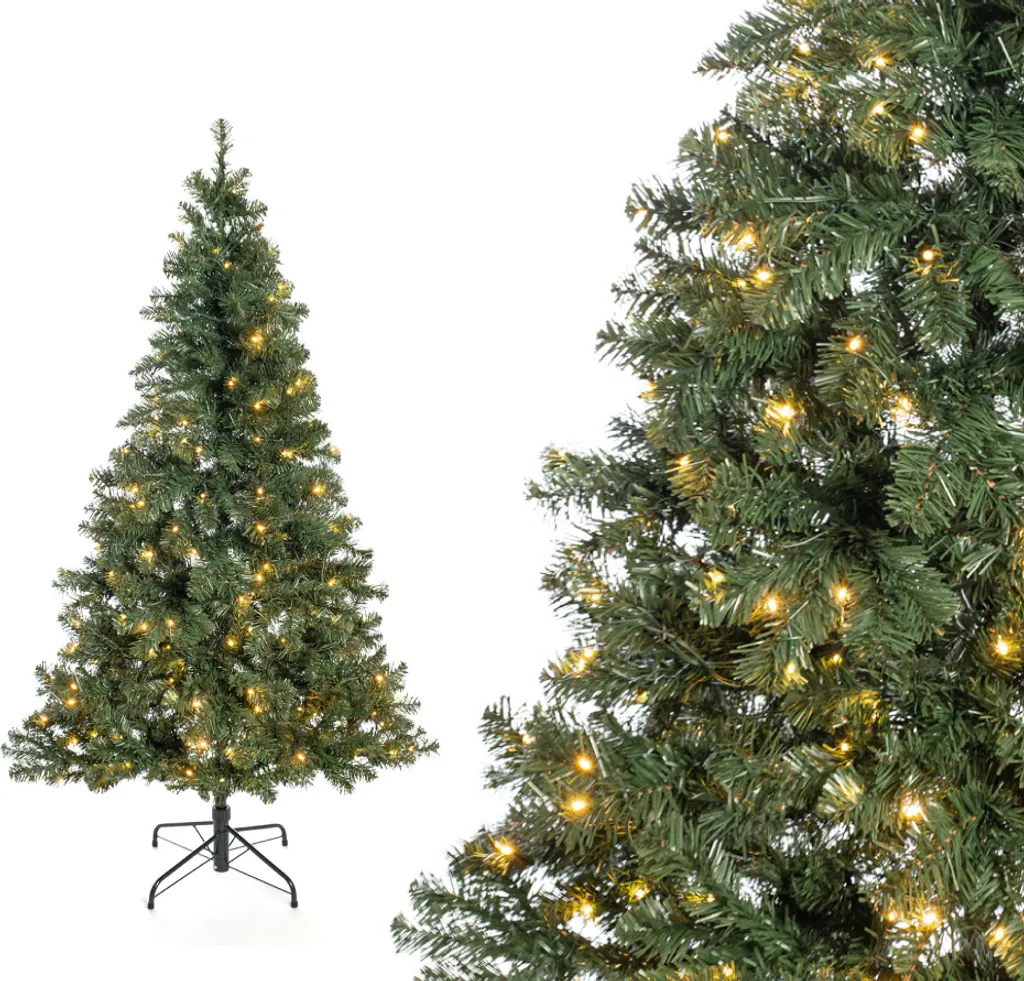 Sapin de Noël Artificiel Oxford Pin Vert avec LED Intégrées - 180cm