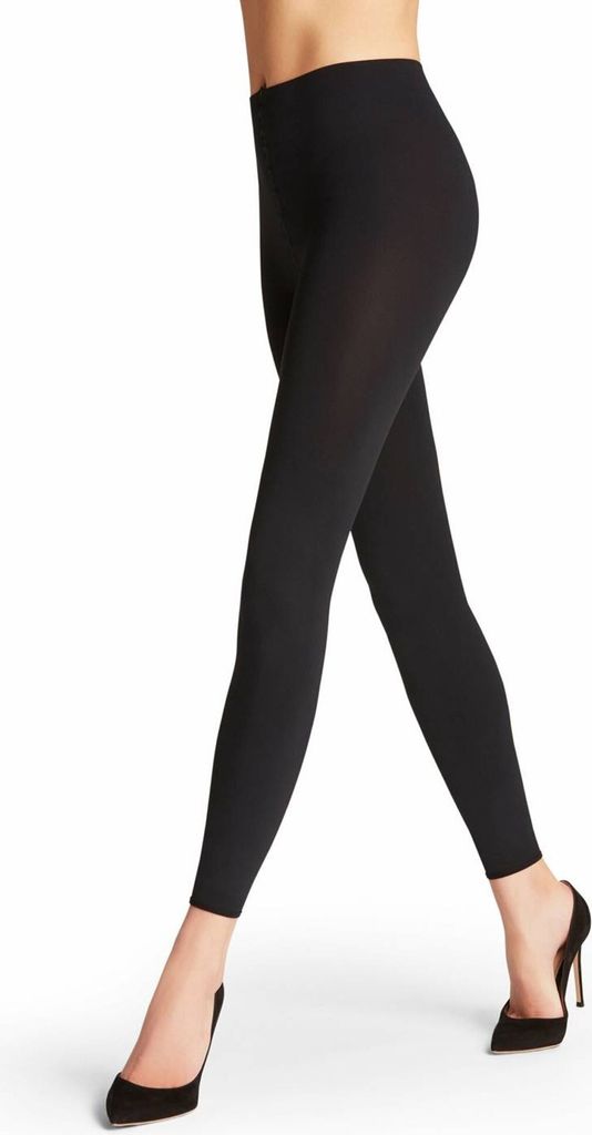 FALKE Damen Leggings - Pure Matt 100 DEN, Feinstrumpf-Leggings, blickdicht Schwarz L (44-46)