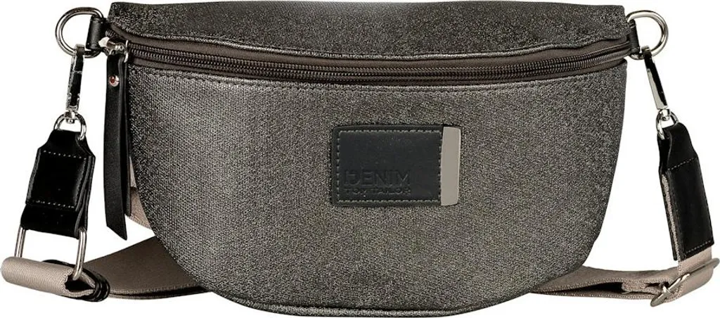 TOM TAILOR Borsa a tracolla in denim grigio, Rosie Canvas, Borsa a tracolla, grigio metallizzato