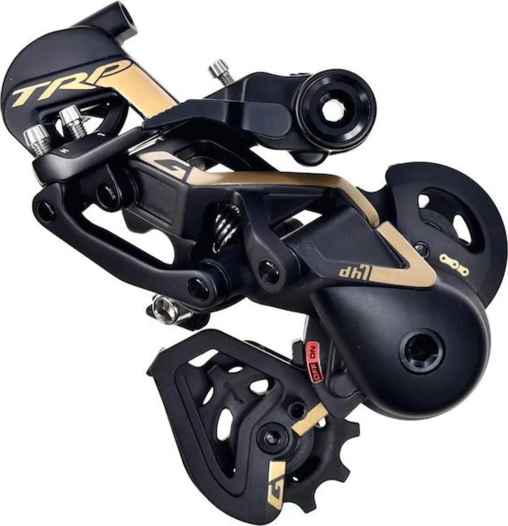 Dérailleur arrière VTT Descente TRP DH7 7V doré idéal pour la compétition