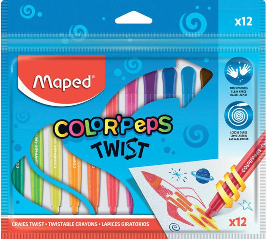 Maped Wachsmalstift COLOR'PEPS TWIST 12er Polybeutel