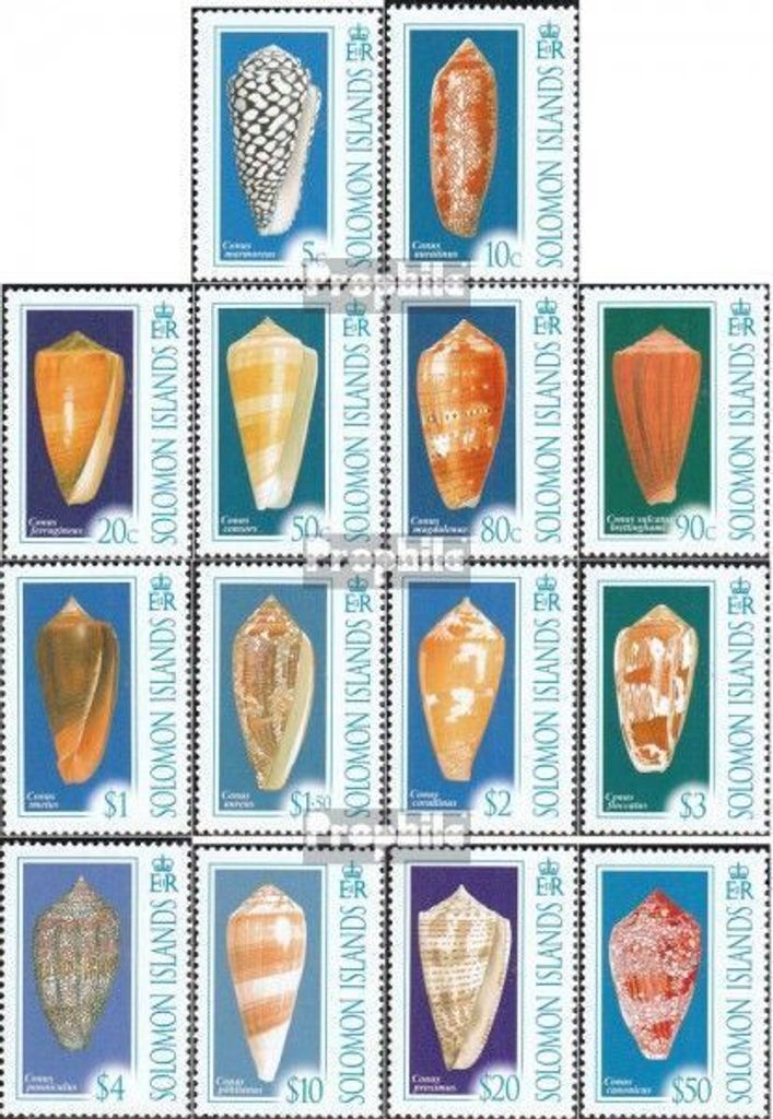 Briefmarken Salomoninseln 2006 Mi 1327-1340 (kompl.Ausg.) postfrisch Kegelschnecken
