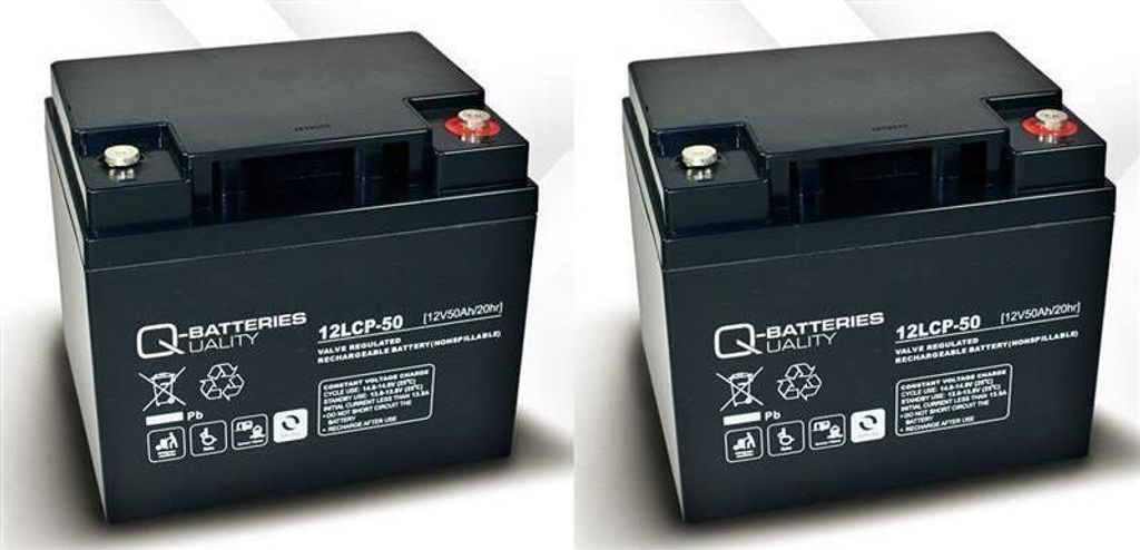Ersatzakku für Invacare Orion Elektromobil 24V 2 x 12V 50Ah AGM Batterie