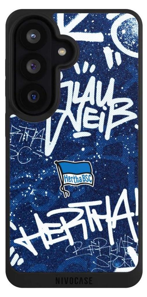 NIVOCASE Handyhülle für Samsung Galaxy S26 Hülle NIVOpure Case Schwarz Graffiti Hertha BSC Offizielles Lizenzprodukt