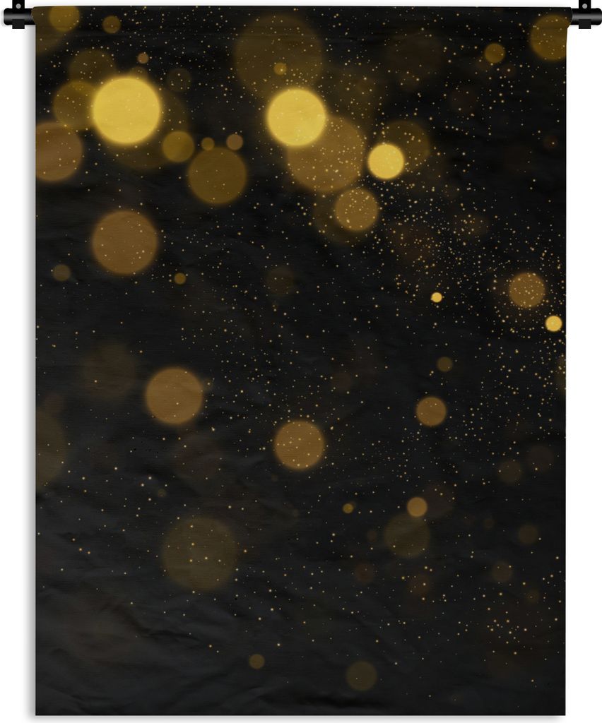 MuchoWow Wandteppich Wandbehang Gold - Abstrakt - Luxus - Schwarz 120x160 cm Tapisserie Dekoration Wandtuch - Wohnzimmer - Moderne