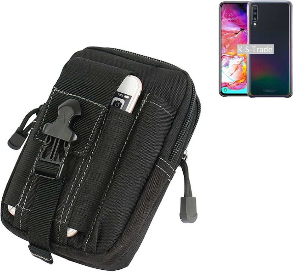 K-S-Trade Gürtel Tasche kompatibel mit Samsung Galaxy A70 Gürteltasche Holster Schutz Hülle Handy Hülle Smartphone outdoor Handy-Hülle schwarz