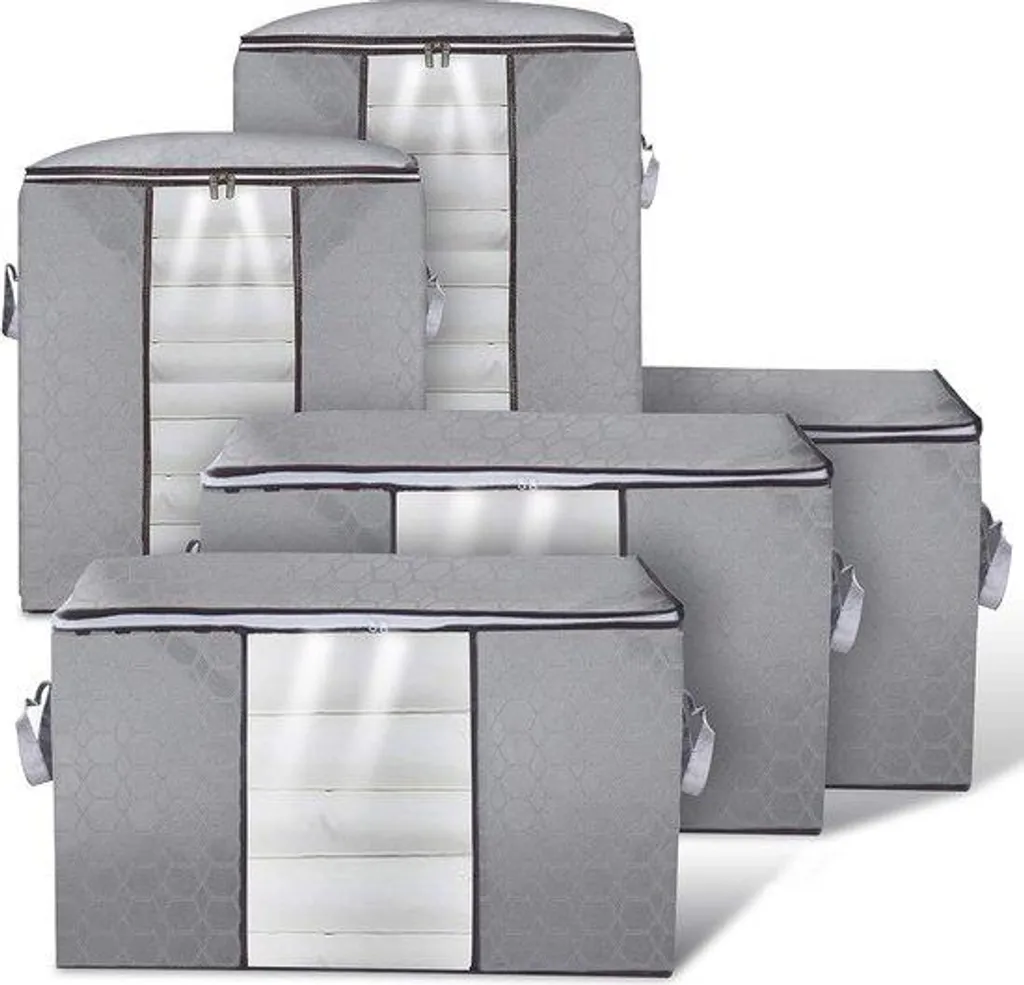 Boîte de rangement 5 compartiments en tissu respirant pour lingerie fine