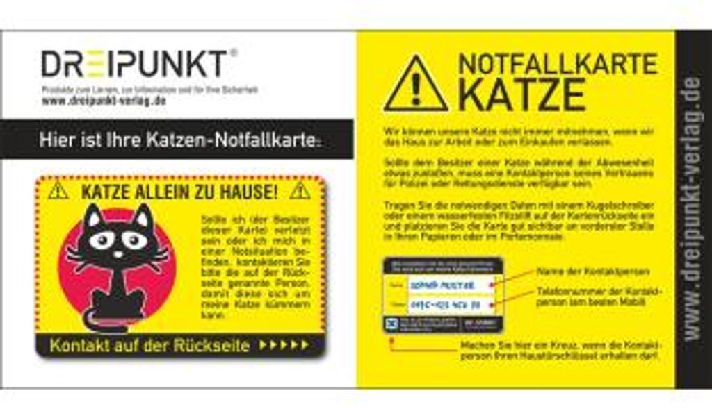 Notfallkarte 'Katze'